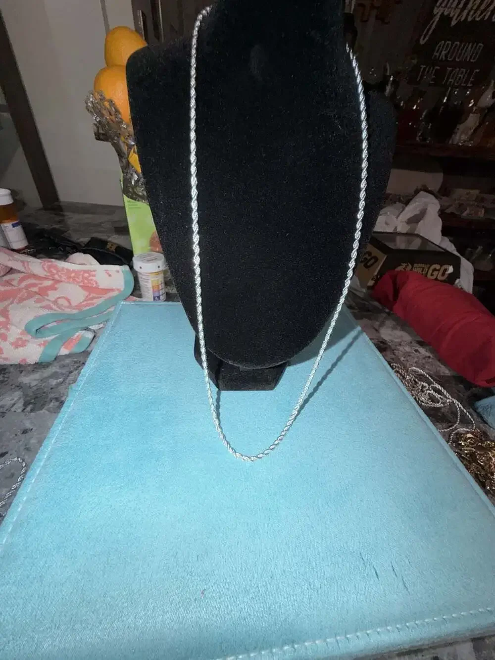 Sterling Silver 925 pvd plated Rope Chain 24 inch 2mm